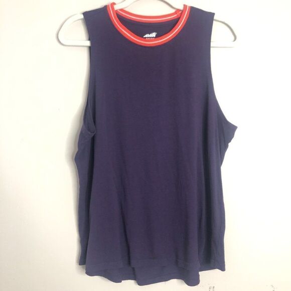 Avia Purple Neon Collar Muscle Tank Workout Sports Gym - Picture 2 of 7